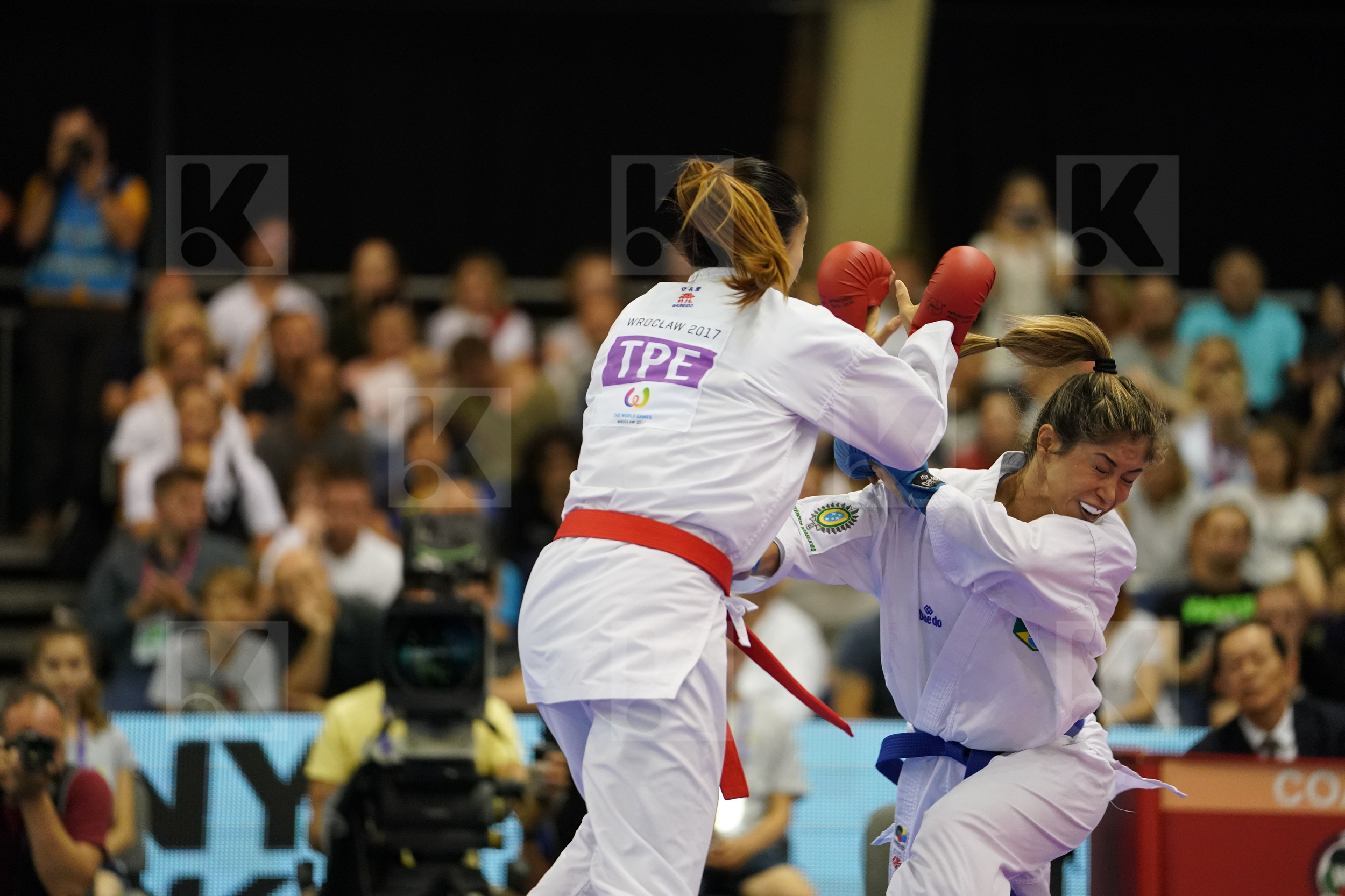 Brazil Chinese Taipei Female Kumite -55kg Gold match Kumizaki Valeria Wen Tzu-Yun